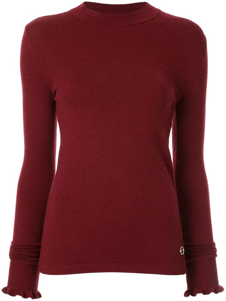 Emilio Pucci Ruffled Detail Knitted Jumper - Red