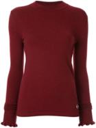 Emilio Pucci Ruffled Detail Knitted Jumper - Red