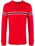Perfect Moment Orelle Stripe Detail Crewneck Sweater - Red