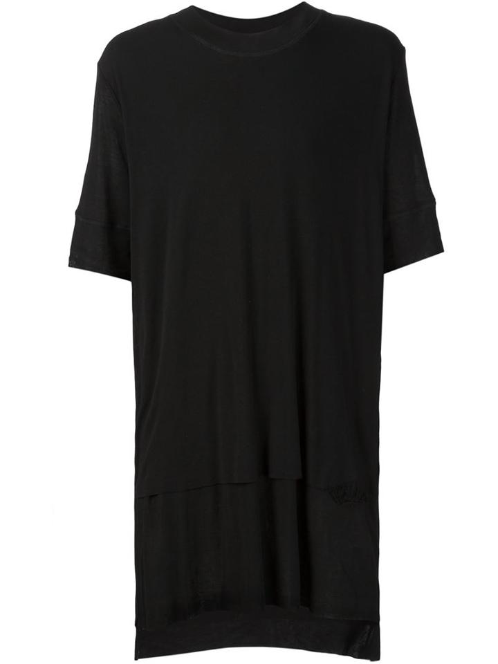 Barbara I Gongini Oversized Layered T-shirt, Men's, Size: 46, Black, Cotton