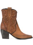 Kennel & Schmenger Heeled Texan Boots - Brown