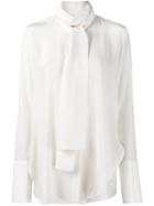 Ellery Pussy Bow Blouse, Women's, Size: 14, Nude/neutrals, Silk