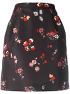 Red Valentino Floral Print Skirt, Women's, Size: 40, Black, Polyester