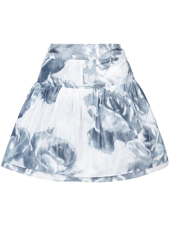 Marchesa Rose Print Skirt - White