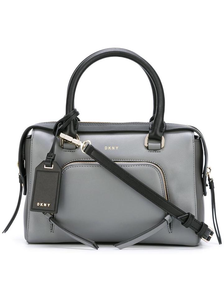 Dkny Bicolour Tote, Women's, Grey, Leather