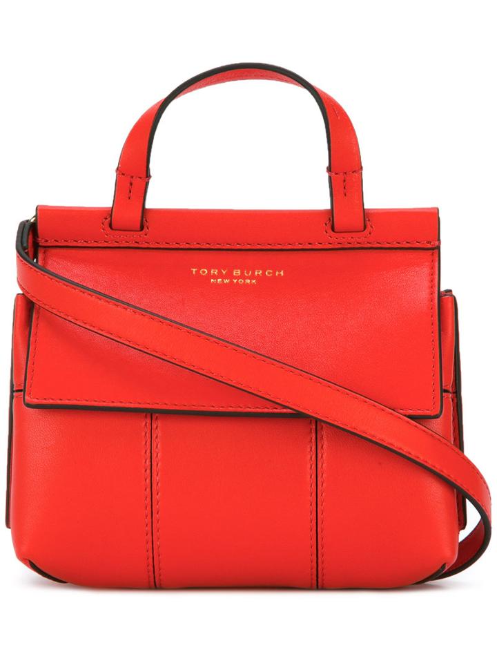 Tory Burch - Block T Mini Tote - Women - Leather - One Size, Women's, Yellow/orange, Leather