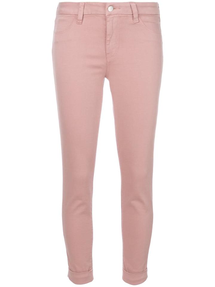 J Brand Cropped Skinny Jeans - Pink