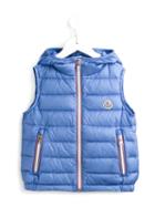 Moncler Kids Striped Trim Padded Gilet, Boy's, Size: 10 Yrs, Blue