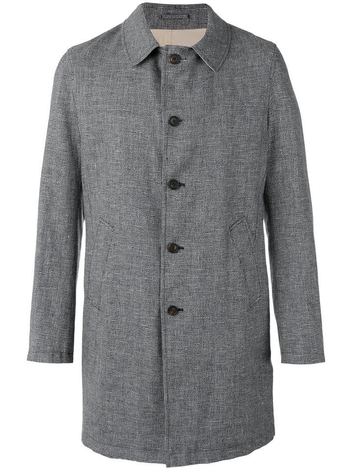 Lardini Rvr - Single-breasted Coat - Men - Linen/flax/polyamide/wool - 54, Blue, Linen/flax/polyamide/wool