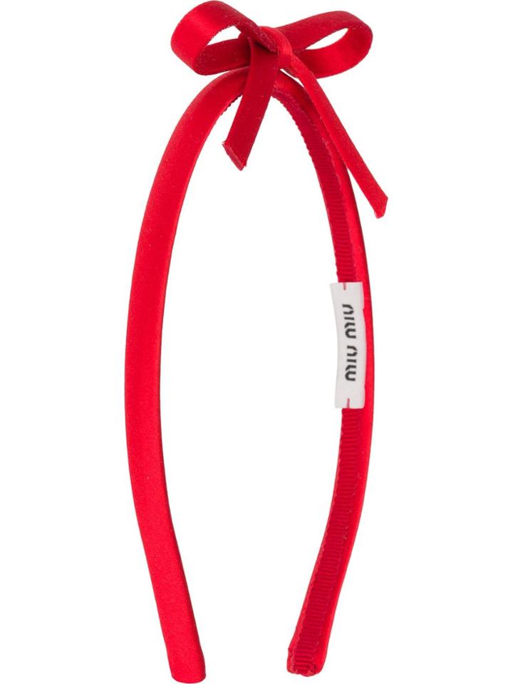 Miu Miu Satin Headband - Red