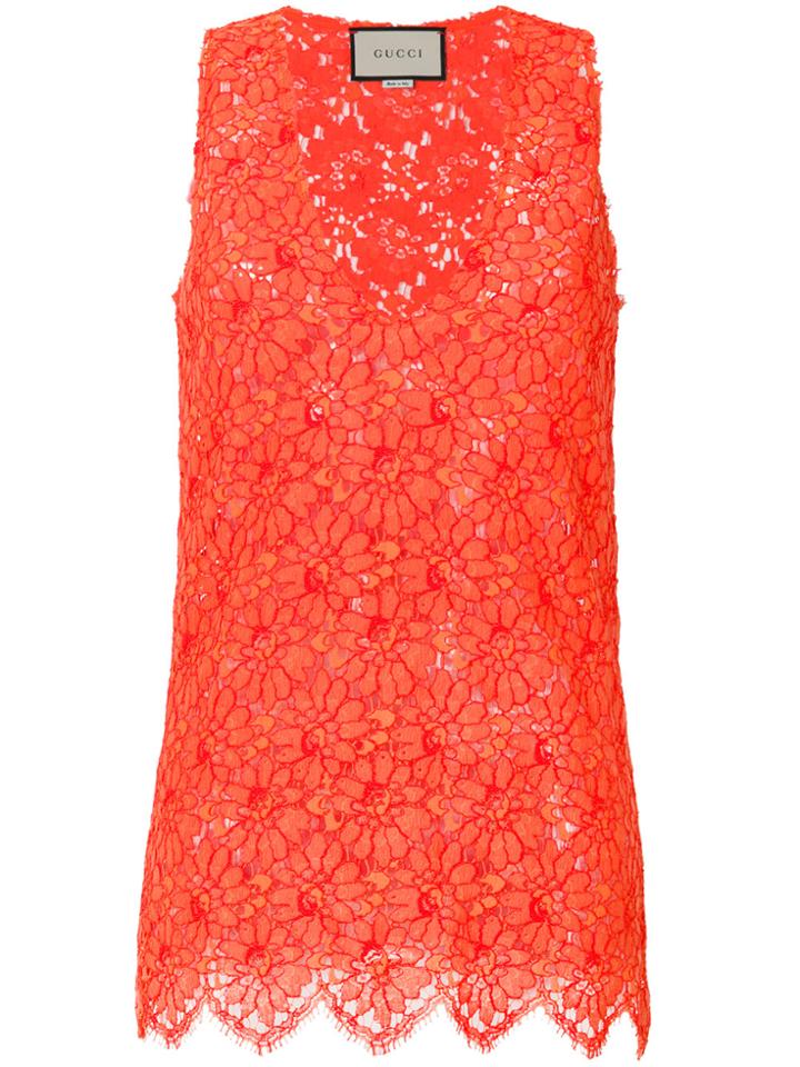 Gucci V-neck Floral Blouse - Yellow & Orange