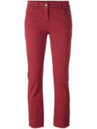 Brunello Cucinelli Slim Fit Cropped Jeans, Women's, Size: 46, Red, Cotton/spandex/elastane