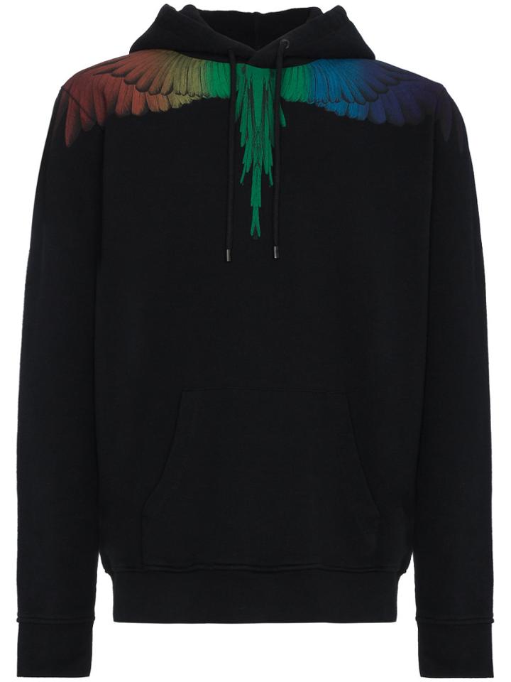 Marcelo Burlon County Of Milan Rainbow Wings Hoodie - Black