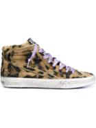 Golden Goose Deluxe Brand Slide Hi-top Sneakers, Women's, Size: 38, Brown, Calf Leather