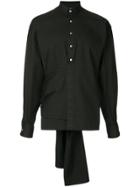 Hed Mayner Belted Wrap Shirt - Black