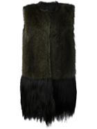 Vera Wang Raccoon Fur Gilet, Women's, Size: 4, Brown, Racoon Fur