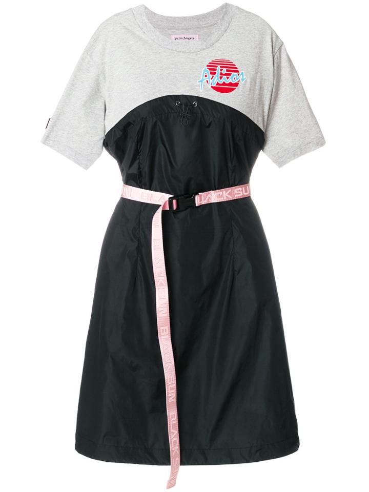 Palm Angels Drawstring-detailed T-shirt Dress - Black