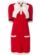 Gucci Sylvie Web Bow Dress - Red