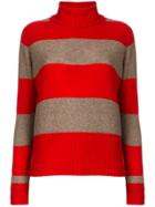 Sottomettimi Striped Roll Neck Sweater - Red