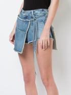 Sandy Liang Asymmetric Wrap Shorts - Blue