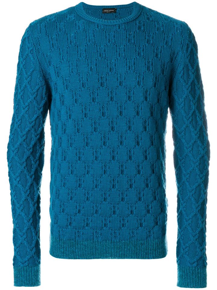Roberto Collina Embroidered Knitted Sweater - Blue