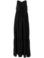 Vanessa Bruno V-neck Maxi Dress, Women's, Size: 36, Black, Silk/cotton