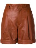 Philosophy Di Lorenzo Serafini Cuffed Pleated Shorts - Brown