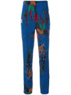 Dvf Diane Von Furstenberg Floral Print Slim Fit Trousers - Blue