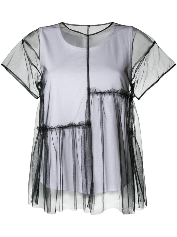 P.a.r.o.s.h. Layered Tulle T-shirt - Black