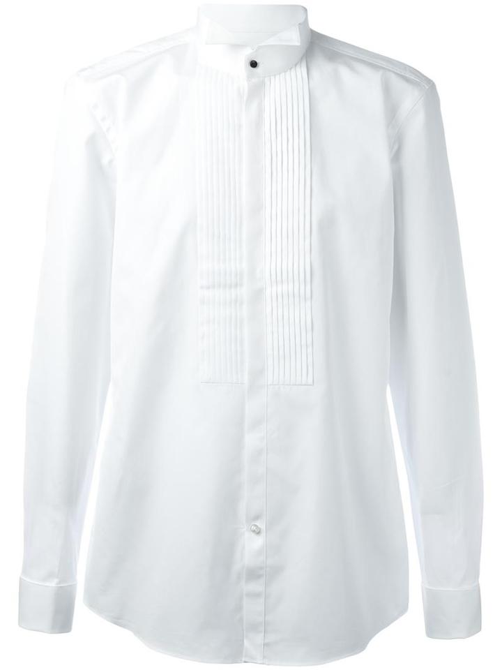 Boss Hugo Boss Pleated Front Shirt, Men's, Size: 39, White, Cotton