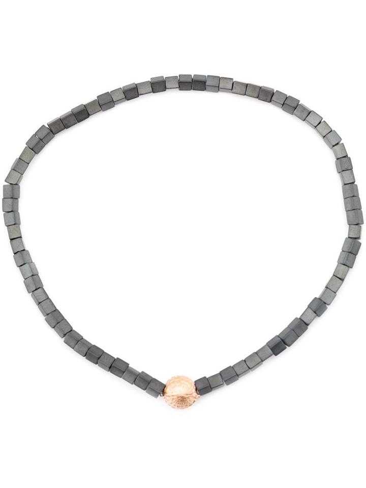 Luis Morais Crocodile Ball Beaded Bracelet, Adult Unisex, Grey