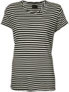 Rta Striped Distressed Trim T-shirt, Women's, Size: Large, White, Cotton