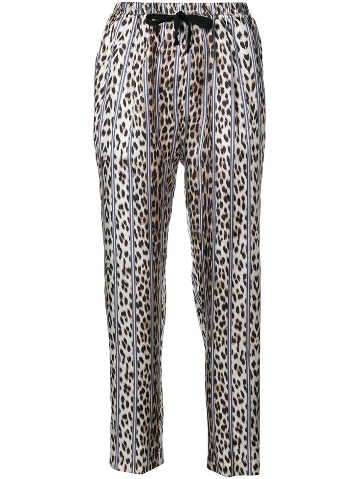 Forte Forte Leopard Print Striped Trousers - Black