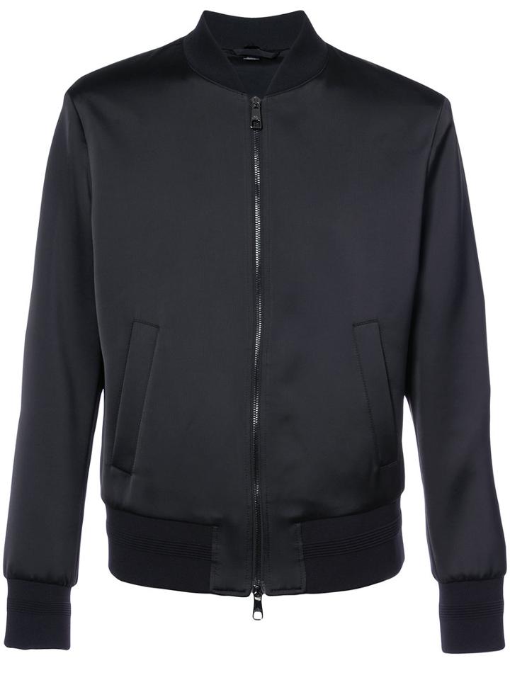 Neil Barrett - Printed Back Bomber Jacket - Men - Polyester/spandex/elastane - S, Black, Polyester/spandex/elastane