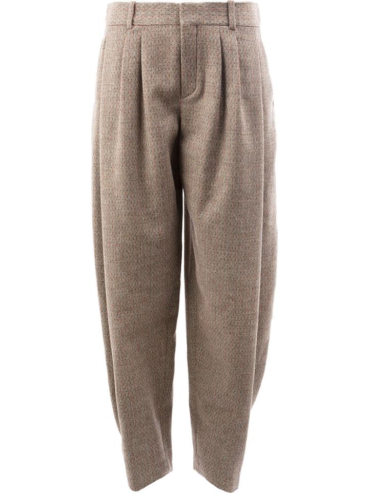 Chloé Patterned Pleated Trousers - Brown