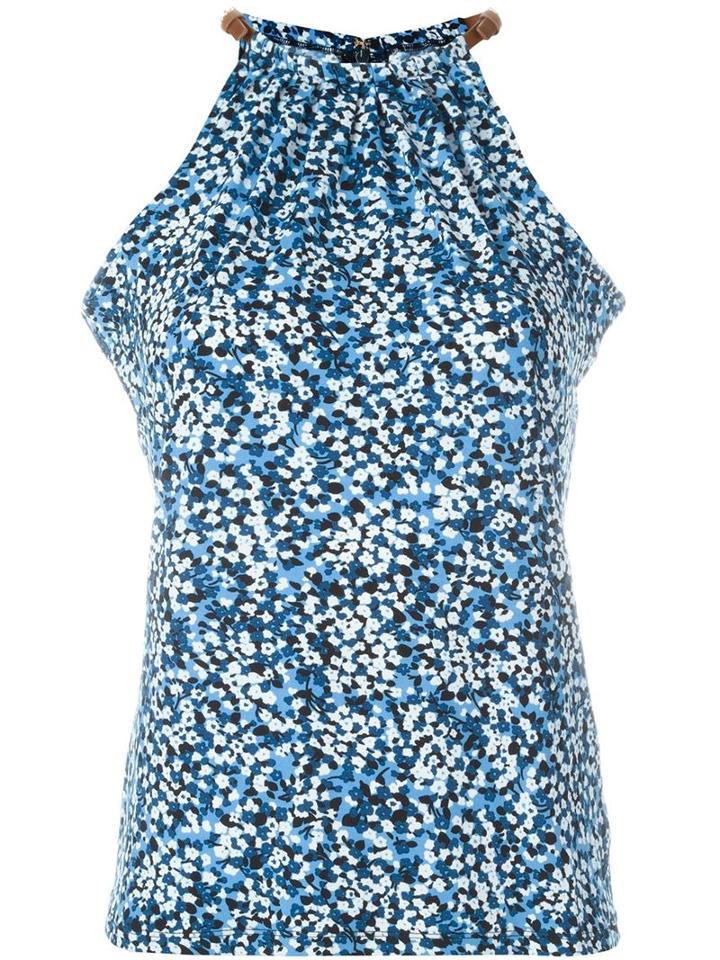 Michael Michael Kors Calico Print Halterneck Blouse