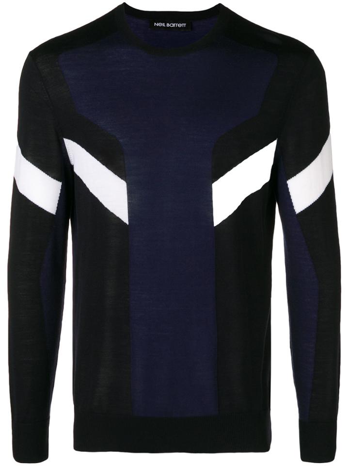 Neil Barrett Panelled Jumper - Blue