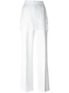 Givenchy Lace Panel Trousers, Women's, Size: 38, White, Silk/cotton/polyamide/viscose