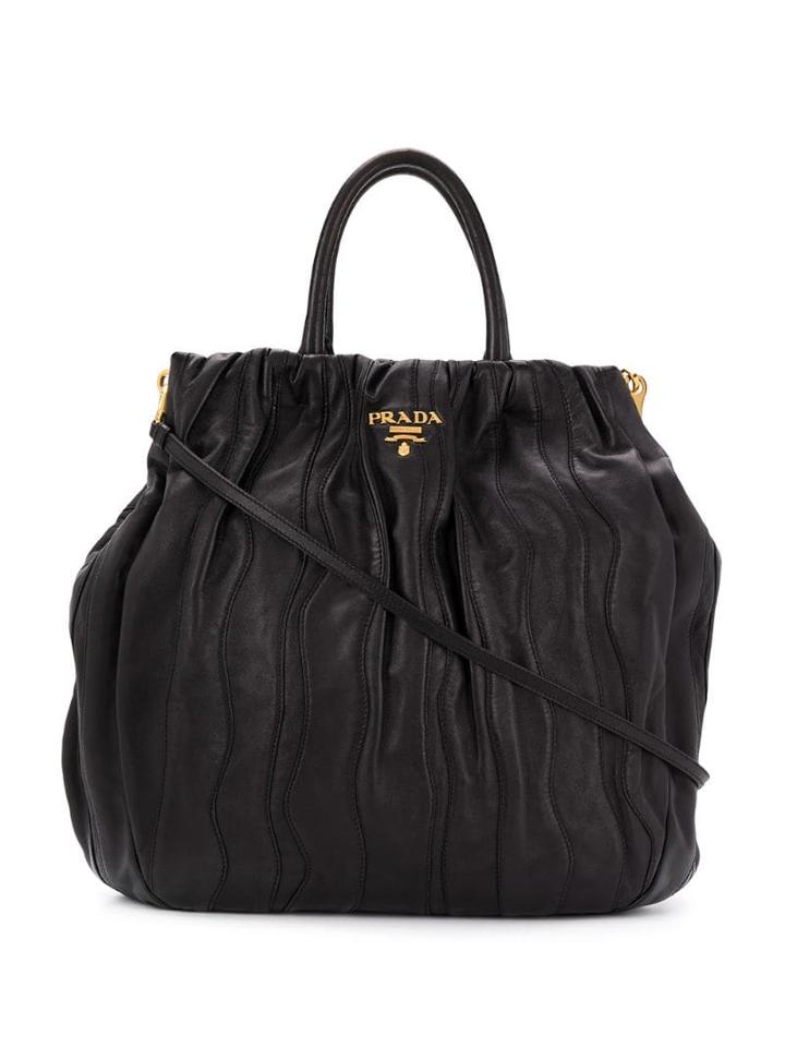 Prada Pre-owned 2000's Stitch-detail Tote - Black