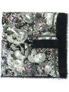 Roberto Cavalli Printed Frayed Scarf, Women's, Black, Cotton/modal