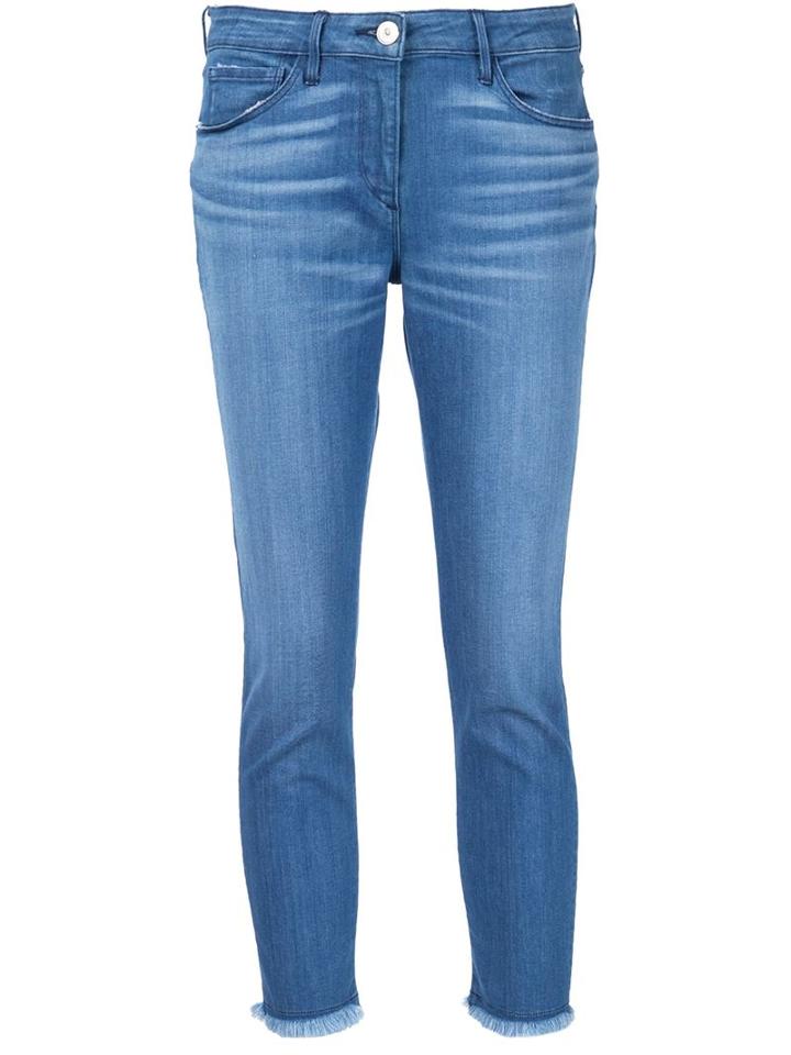 3x1 Skinny Cropped Jeans, Women's, Size: 28, Blue, Polyester/spandex/elastane