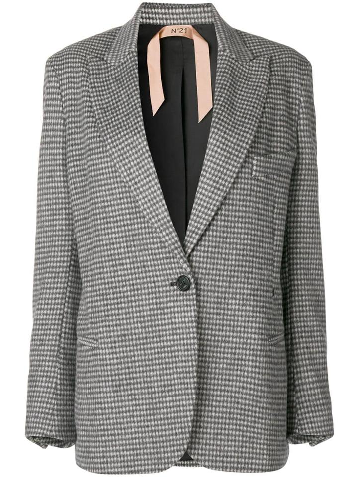 No21 Checked Structured Blazer - Grey