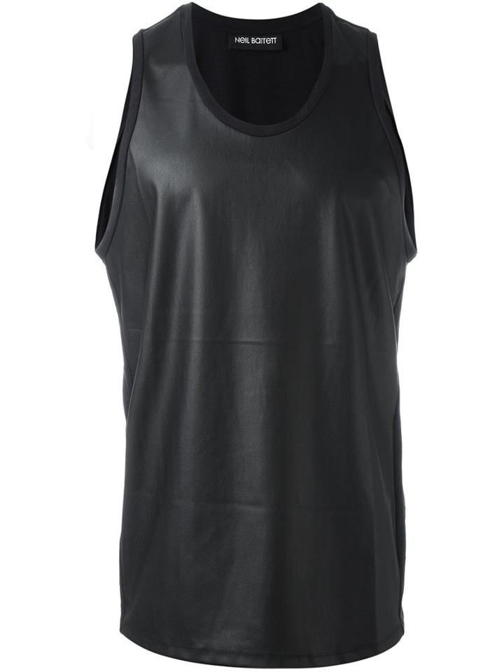 Neil Barrett Plain Tank Top, Men's, Size: Medium, Black, Polyester/cotton