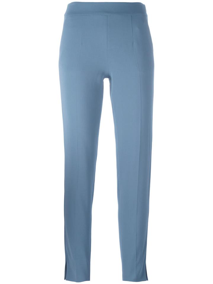 Emporio Armani Straight Trousers, Women's, Size: 46, Blue, Spandex/elastane/viscose