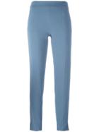 Emporio Armani Straight Trousers, Women's, Size: 46, Blue, Spandex/elastane/viscose