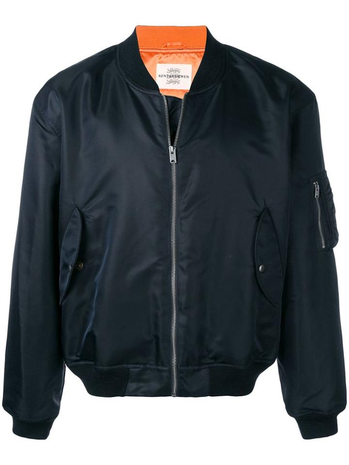 Kent & Curwen Boxy Bomber Jacket - Black