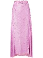 Nina Ricci Draped Sequined Skirt - Pink & Purple