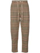Drôle De Monsieur Houndstooth Print Trousers - Neutrals