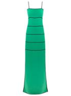 Reinaldo Lourenço Side Slits Gown, Women's, Size: 38, Green, Acetate/viscose