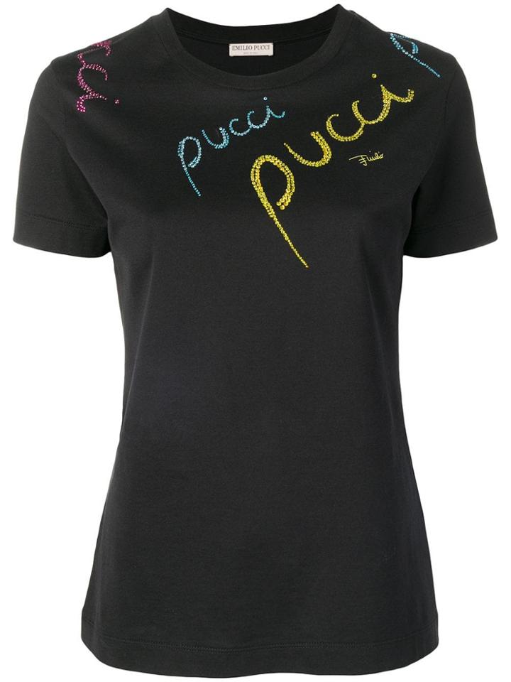 Emilio Pucci Pucci Embellished T-shirt - Black